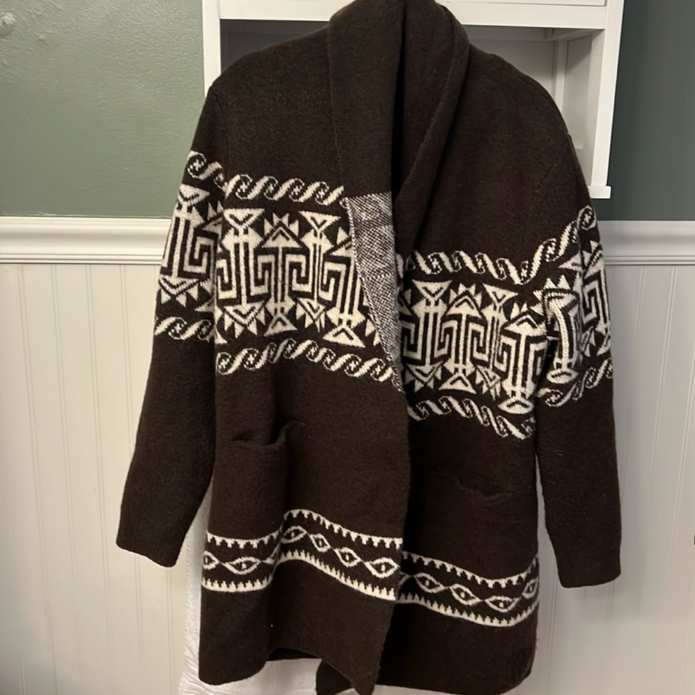 Wool-blend Intarsia Wool Blend Cardigan Sz M NWT